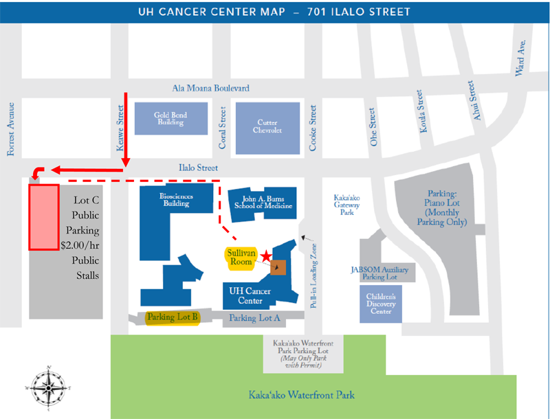 UH Cancer Center public parking illustration