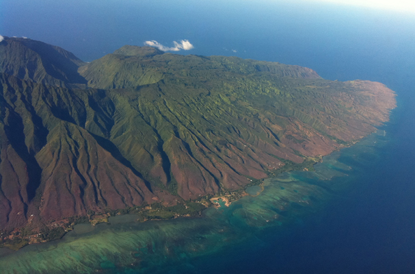 Aerial view of East Molokai, Hawaii